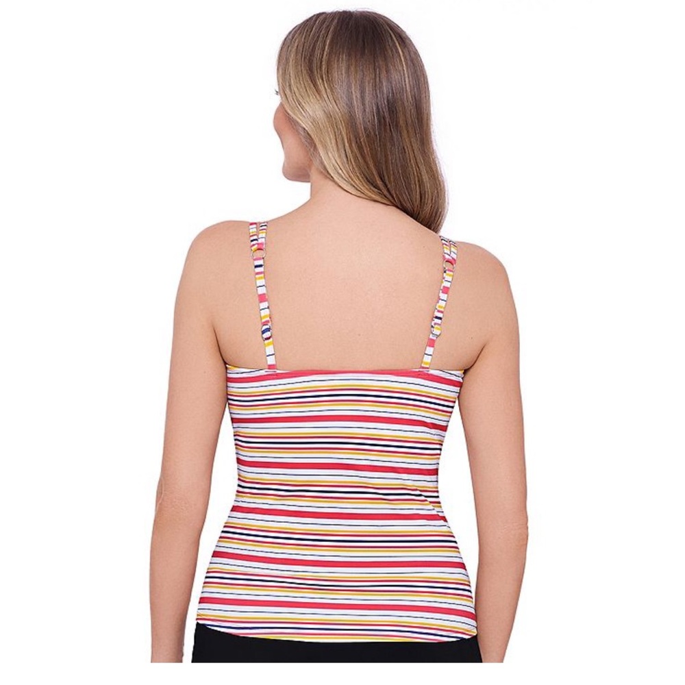 NWT Women's Bal Harbour Ring Striped Tankini Top UPF 50+ Size XXL 20 - Picture 2 of 9